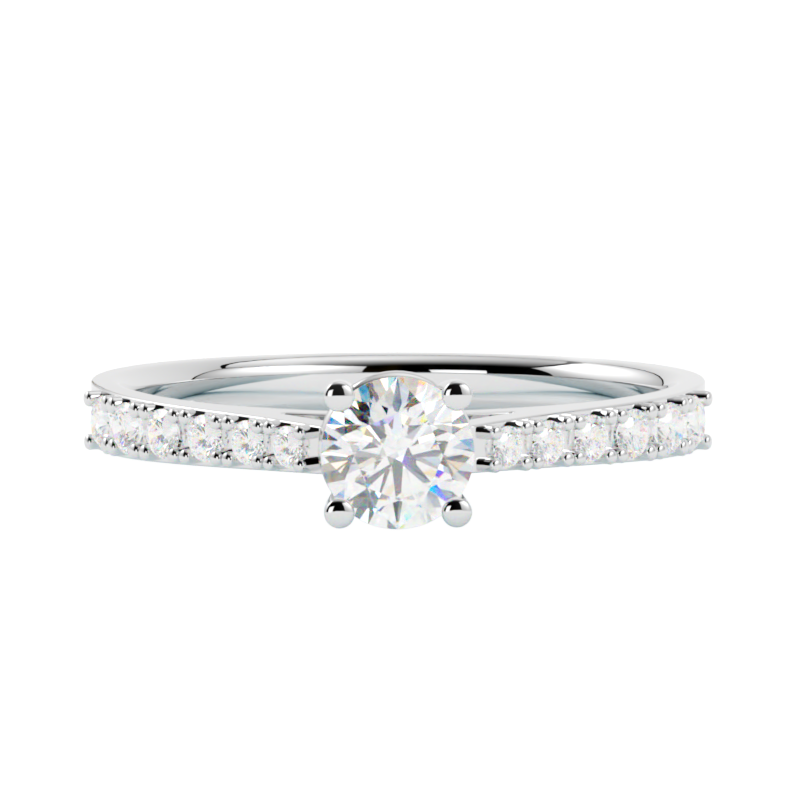 Pierścionek z diamentem Aurora – złoto białe 585 – GOLDPORT